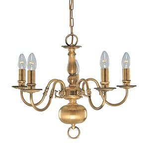 5 Light Antique Brass Flemish Fitting 1019-5Ab