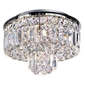 5 Light Chrome Ceiling - Clear Crystal Coffin Trim And Ball Drops 7755-5Cc