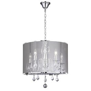 5 Light Chrome Fitting With Metallic Silver Shade 4805-5Cc