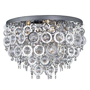 5 Light Chrome Flush With Chrome Rings And Clear Acrylic Inserts 0575-5Cc