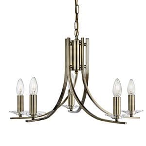 5 Light Chrome Twist Ceiling With Clear Glass Sconces 4165-5Ab