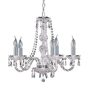 5 Light Georgian Crystal Fitting Chrome 215-5