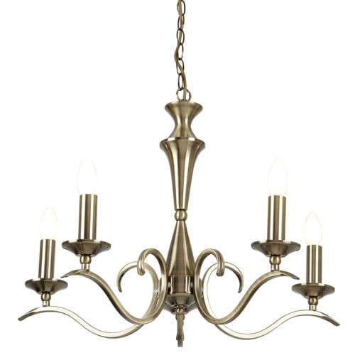 5 Light Pendant In Antique Brass KORA-5AB