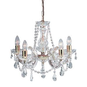 5 Light Polished Brass Marie Therese Crystal Fitting 699-5