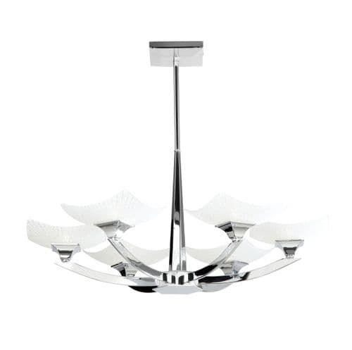 6 Light Ceiling Fitting In Chrome With Decorative Glass Shades AYRES-6CH