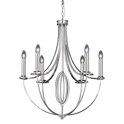 6 Light Ceiling Fitting In Polished Nickel WHISTLE-6NI