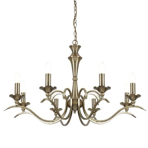 8 Light Pendant In Antique Brass KORA-8AB