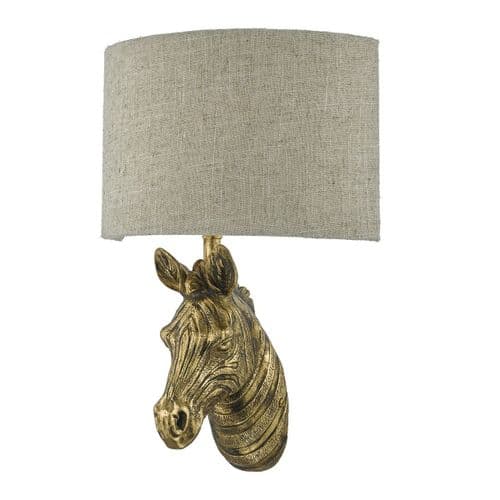 Abby 1 Light Wall Light Zebra Gold complete with Shade