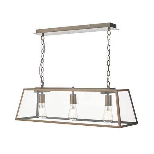 Academy 3 Light Bar Pendant Antique Copper, double insulated, ACA0364