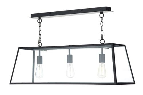 Academy 3 Light Pendant Black (Class 2 Double Insulated) ACA0322