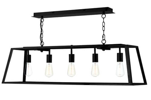 Academy 5 Light Pendant Black (Class 2 Double Insulated) ACA0522
