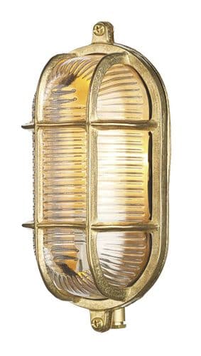 Admiral Small Oval Wall Bulkhead Brass IP64 ADM5240 (Hand made, 7-10 day Delivery)