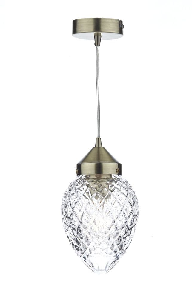 Agatha 1 Light Pendant Antique Brass (Class 2 Double Insulated) AGA0175
