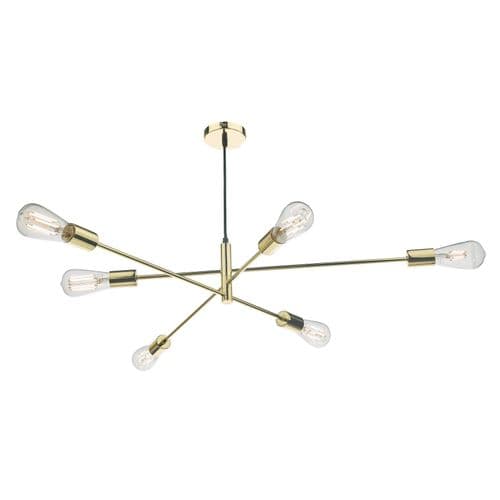 Alana 6 Light Armed Pendant Polished Gold