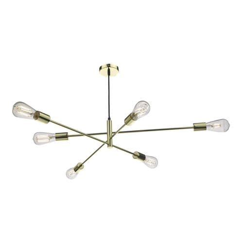 ALANA 6LT ADJUSTABLE PENDANT POLISHED GOLD