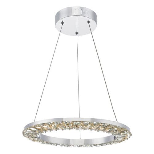 Altamura Pendant Polished Chrome & Crystal Led (Double Insulated) BXALT0150-17