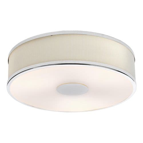 Alvaro 3 Light Flush Polished Chrome and Ivory