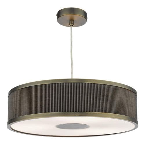 Alvaro 3 Light Pendant Antique Bronze and Brown With Shade