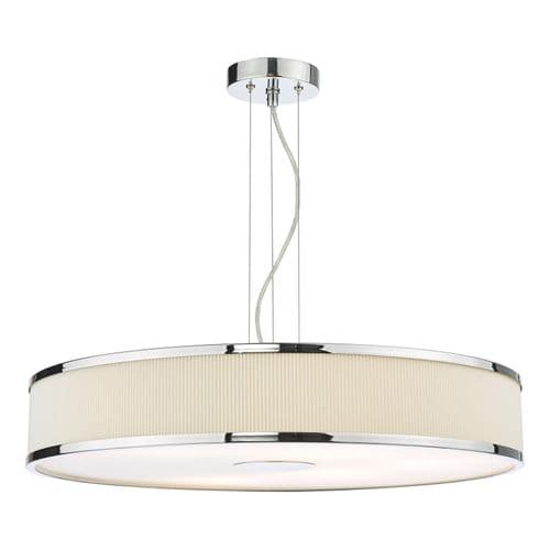 Alvaro 6 Light Pendant Polished Chrome and Ivory With Shade
