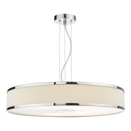 ALVARO 6LT SLIMLINE PENDANT POL CHR IVORY 60CM