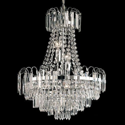 Amadis 6 Light Chandelier, Chrome Finish With Glass Drops 96826-CH