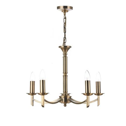 Ambassador 5 Light Armed Pendant Antique Brass Fitting Only
