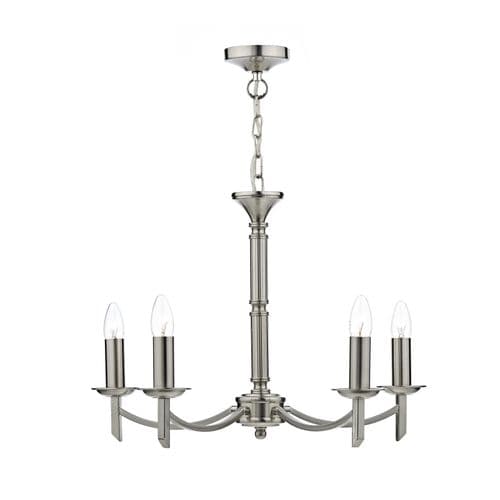 Ambassador 5 Light Armed Pendant Satin Chrome Fitting Only