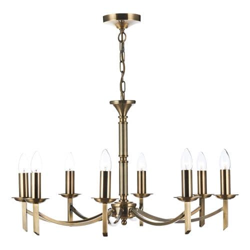 Ambassador 8 Light Armed Pendant Antique Brass Fitting Only