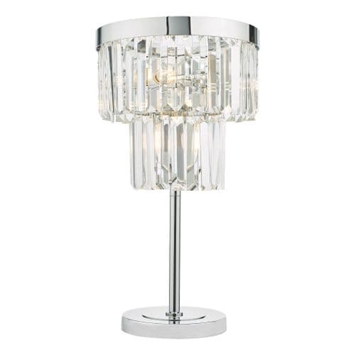 ANGEL 4LT TABLE LAMP POLISHED CHROME COFFIN CRYSTA