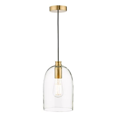 Archie Pendant Glass and Satin Bronze