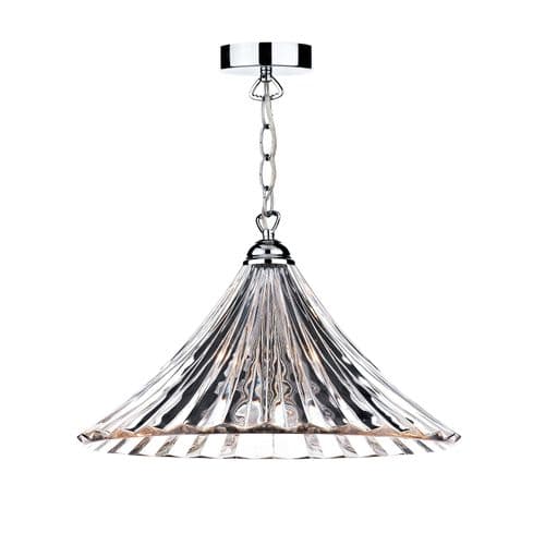 Ardeche Pendant Polished Chrome and Glass