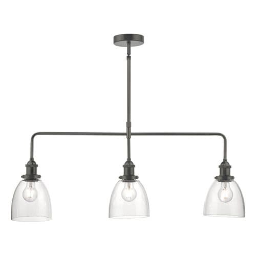 Arvin 3lt Bar Pendant Antique Chrome & Glass (double insulated) ARV0361