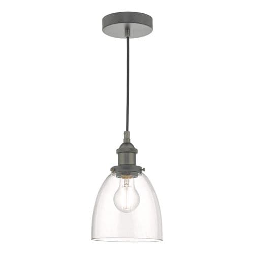 Arvin Pendant Antique Chrome and Glass