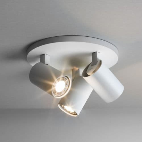Ascoli Triple Round 6143 Textured White Spotlight (Double Insulated)
