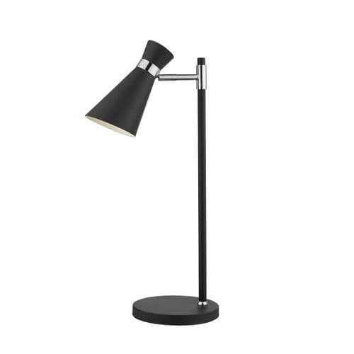 Ashworth Table Lamp Black Polished Chrome (Class 2 Double Insulated)
