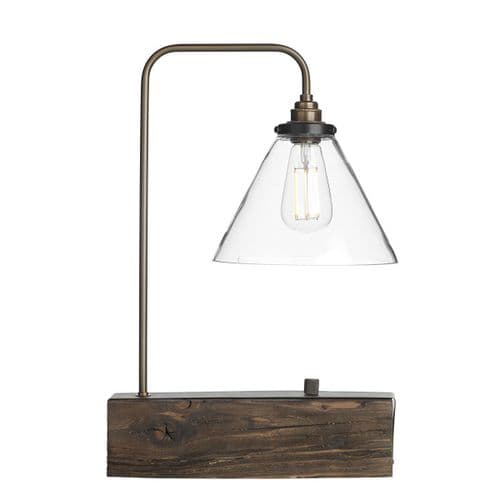 Aspen Table Lamp Wood Effect ASP4229 (7-10 day Delivery)