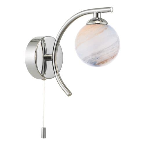 Atiya Wall Light Polished Chrome and Glass