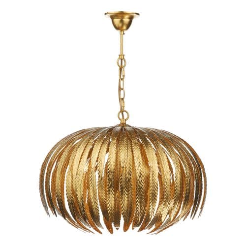 Atticus 5 Light Pendant Gold Leaf