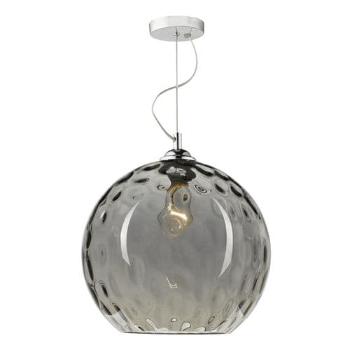 Aulax 1 Light Pendant Smoked Dimple Effect (Class 2 Double Insulated) AUL0110