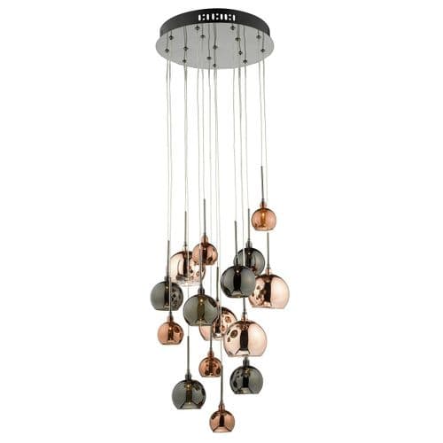 Aurelia 15 Light Pendant Copper Dark Copper And Bronze (Class 2 Double Insulated) BXAUR1564-17