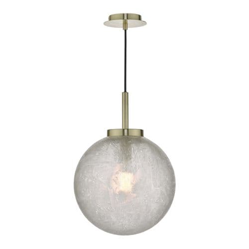 Avari 1 Light Pendant Satin Brass & Glass, double insulated, AVA0141