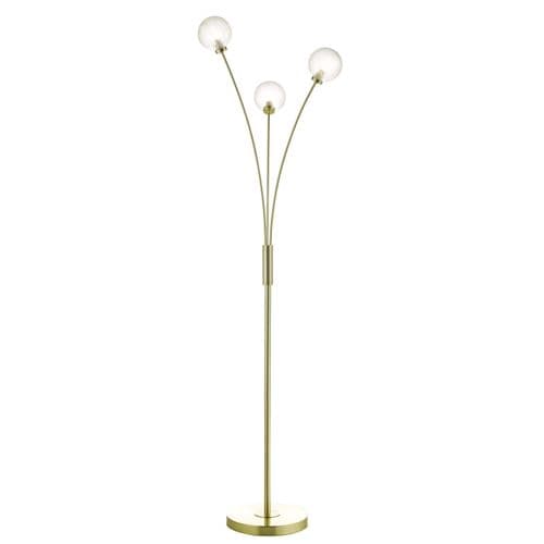 Avari 3 Light Floor Lamp Satin Brass and Frosted Glass