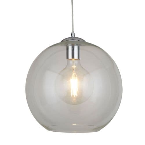 Balls 1 Light Round Pendant (30Cm Dia), Clear Glass, Chrome 1632Cl