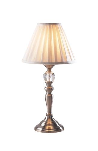 Beau Satin Chrome / White Touch Table Lamp TXBEA4046