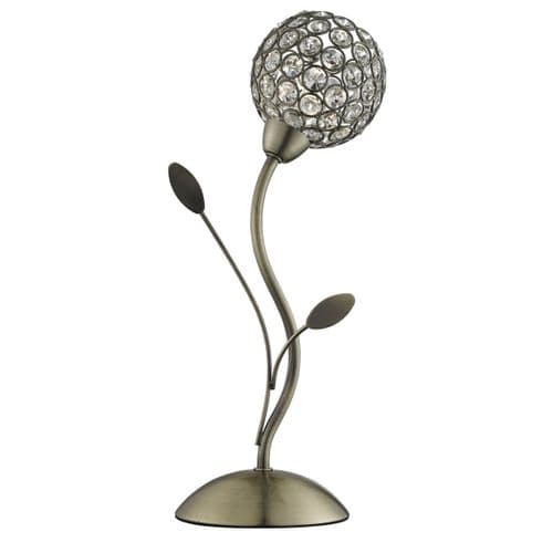Bellis Ii - 1 Light Table Lamp, Antique Brass With Clear Glass Deco Shade 4571Ab (Double Insulated)
