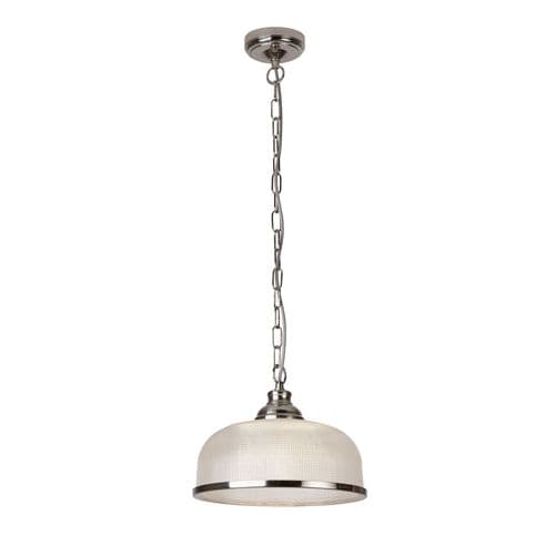 Bistro Ii - 1 Light Pendant, Satin Silver, Halophane Glass 1682Ss