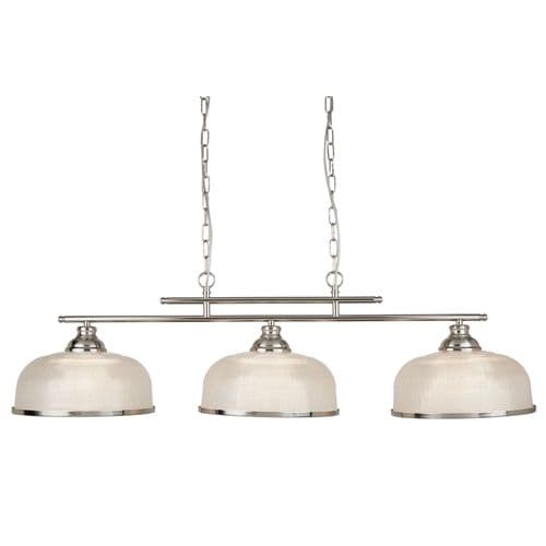 Bistro Ii - 3 Light Ceiling Bar, Satin Silver, Marble Glass 3593-3Ss