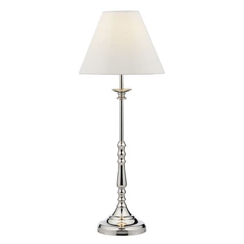 Blenheim Table Lamp Polished Nickel complete with Ivory BLE815 Shade (Double Insulated) BLE4138