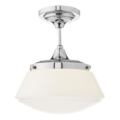 CADEN 1LT SEMI FLUSH POL CHR/ OPAL IP44