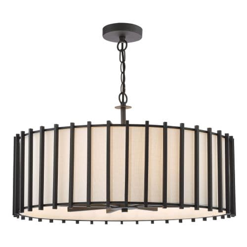 CAGLIARI 8LT PENDANT BLACK IVORY SHADE